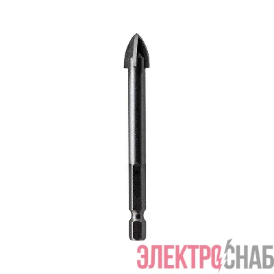 Сверло по стеклу и керамике 12мм 4 грани шестигранный хвостовик Kranz KR-91-0652