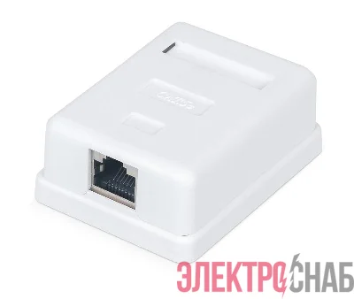 Розетка компьютерная 1-м ОП WR-WS-8P8C-C5E-SH-1 RJ45 кат.5E экранир. Dual IDC бел. WRline 505217