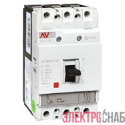 Выключатель автоматический 3п 50А 35кА AV POWER-1/3 TR AVERES EKF mccb-13-50-TR-av