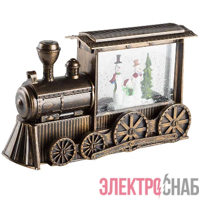 Светильник декоративный "Паровозик" с эффектом снегопада подсветкой и новогодней мелодией Neon-Night 501-063