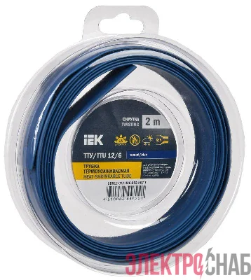 Трубка термоусадочная ТТУ нг-LS 12/6 син. (уп.2м) IEK UDR12-012-006-002-K07-T