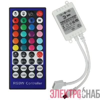 Контроллер для светодиодной ленты с ИК пультом RGBW-Controller-12/24V-96/192W-IP20-IR ЭРА Б0061113