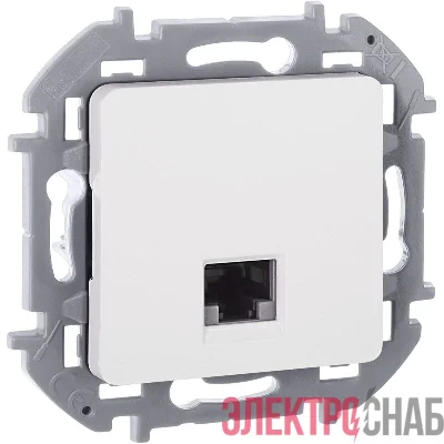Розетка компьютерная Inspiria RJ45 кат.6 UTP механизм бел. IEK 673830