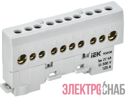 Шина L &quot;фаза&quot; изол. на универс. держ. 8х12-10-Ср TEKFOR IEK TF-NN20-10-KL-K03