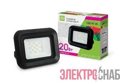 Прожектор СДО-07-20 светодиодный черн. IP65 ASD 4690612016450