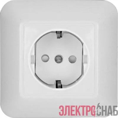 Розетка 1-м СП Прима 16А 250В защ. шторки с заземл. бел. (опт. упак) SchE RS16-004-B