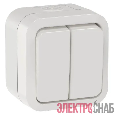 Выключатель 2-кл. ОП TORS 10А IP55 TS305 бел. IEK TS-V20-0-10-55-K01
