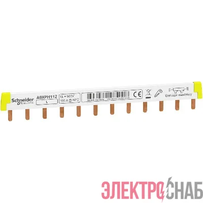 Шинка гребенчатая 1п (L1…) 12мод. 18мм 100А разрезаемая SchE A9XPH112