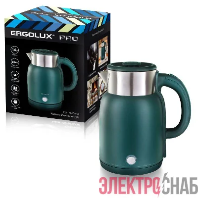 Чайник электрический ELX-KS13-C05 PRO нерж.сталь/пластик 1.6л 220-240В 2000Вт зел. ERGOLUX 15331