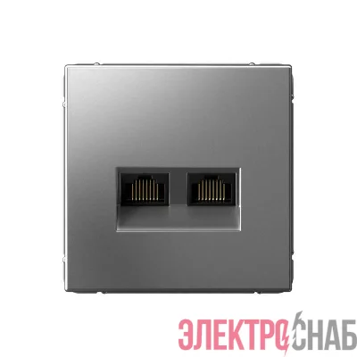 Розетка двойная компьютерная ArtGallery RJ45+RJ45 кат. 6A механизм сталь SE GAL000988