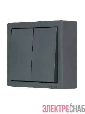 Выключатель 2-клав. LETO графит LEZARD 752-3400-101
