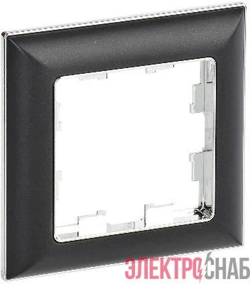 Рамка 1-м BRITE РУ-1-Бр хром/черн. IEK BR-M12-12-2-K23