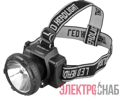 Фонарь аккумуляторный налобный LED5364 LED 2 режима 220В пластик. черн. (бокс) Ultraflash 11258