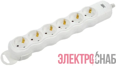 Колодка удлинителя 6-мест. с заземл. РПр06 IEK WYP10-D-KP-16-06-ZS-K01