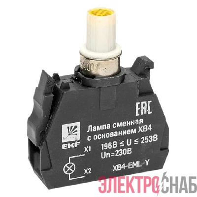 Лампа сменная с основанием XB4 желт. 230В PROxima EKF XB4-EML-Y
