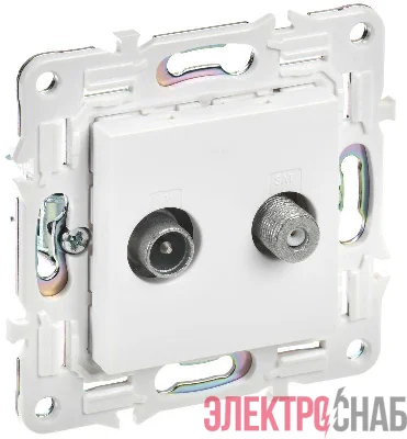 Розетка двойная TV+SAT SKANDY SK-A13W арктич. бел. IEK SK-AF20-O-K01