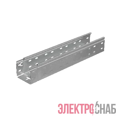 Лоток листовой перфорированный 100х80 L3000 сталь 0.7мм "БЫСТРЫЙ МОНТАЖ ПЛЮС" LPplus80-100-0.7-3000 оцинк. КМ PL0234