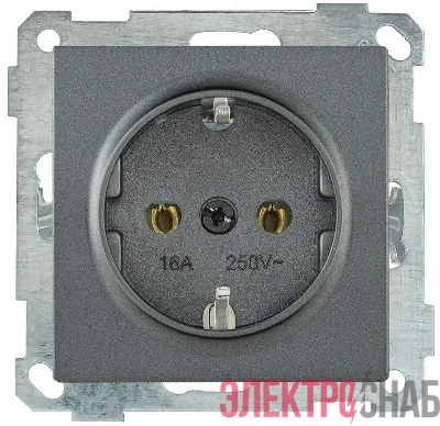 Розетка 1-м СП Bolero РС11-1-0-Б 16А IP20 с заземл. механизм антрацит IEK ERB11-K95-16