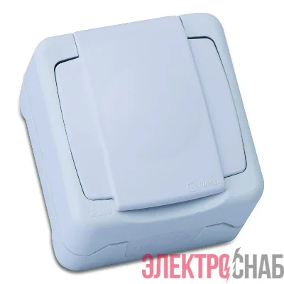 Розетка IP55 с заземл. и крышкой бел. Makel 36001029