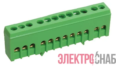 Шина PE "земля" в корп. изол. на DIN-рейку ШНИ-6х9-12-К-З IEK YNN10-69-12KD-K06
