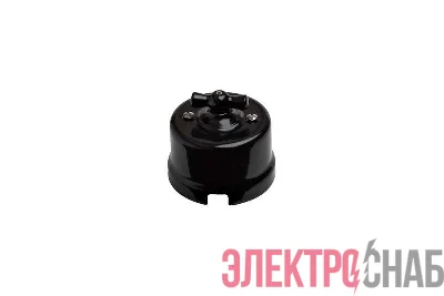 Выключатель поворотный 2-кл. ОП Лизетта 10А IP20 ретро 4 полож. ABS-пластик черн. Bironi B1-202-23