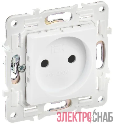 Розетка SKANDY 10А без заземл. без защ. шторок SK-R02W арктич. бел. IEK SK-R10-10-K01