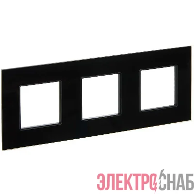 Рамка 3-м SKANDY SK-F23Bl стекло черн. IEK SK-M32-G-K02