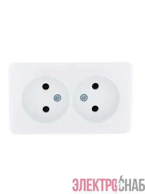 Розетка 2-м ОП Viola 16А IP20 без заземл. бел. LEZARD 751-0200-128