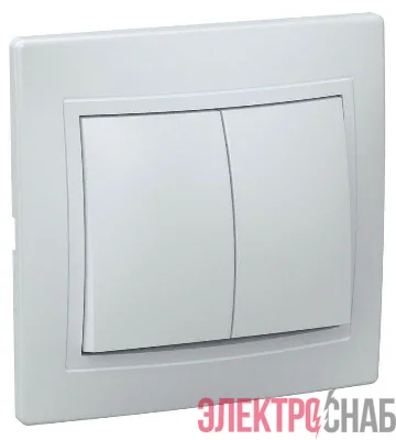 Выключатель 2-кл. СП Кварта 10А IP20 ВС10-2-0-КБ бел. GENERICA EVK20-K01-10-DM