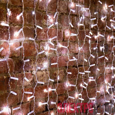 Гирлянда светодиодная "Светодиодный Дождь" 2х1.5м 192LED бел. 78Вт 230В IP65 постоян. свечение провод прозр. Neon-Night 235-305-6