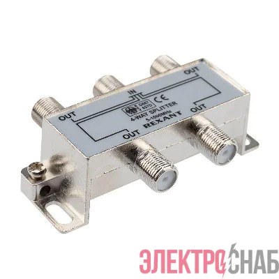Делитель ТВ "краб" х4 под F разъем 5-1000 МГц Rexant 05-6003