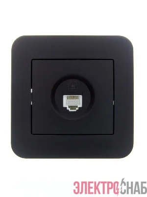 Розетка телефонная евро 1-м СП ASTI IP20 RJ11 в сборе черн. бархат LEZARD 7081-4242-137