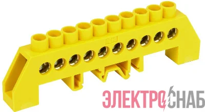 Шина PE "земля" в комб. DIN-изол. "Стойка" ШНИ-8х12-10-КС-Ж IEK YNN10-812-10DP-K05