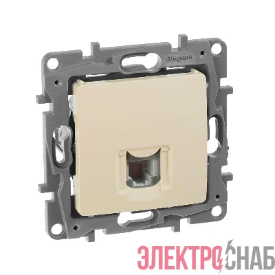 Механизм розетки телеф. 1-м СП Etika RJ11 сл. кость Leg 672340