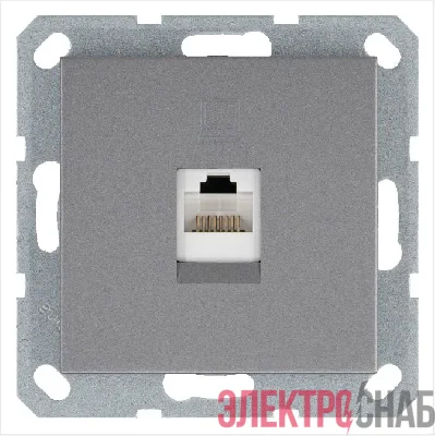 Розетка компьютерная 1-м RJ45 IP20 кат. 5E механизм алюм. Jasmart G6105S