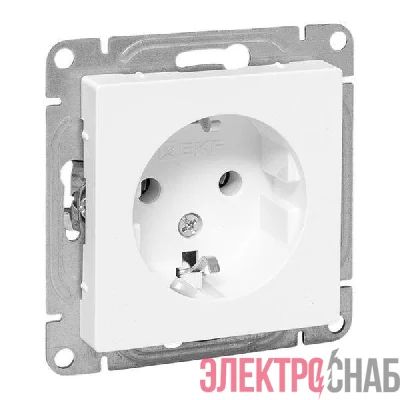 Розетка СП Эпика 16А с заземл. без защ. шторок механизм бел. EKF UP1-SOW-110