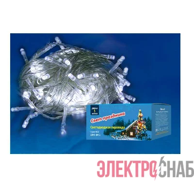 Гирлянда светодиодная ULD-S0500-050/DTA WHITE IP20 5м с контроллером 50 светодиодов бел. провод прозр. Uniel UL-00005259