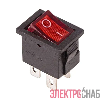 Выключатель клавишный 250В 6А (4с) ON-OFF красн. с подсветкой Mini (RWB-20; SC-768) Rexant 36-2190
