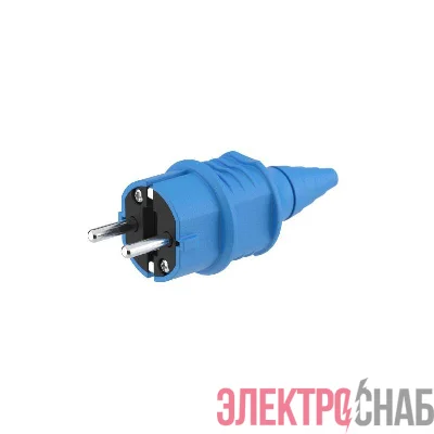 Вилка кабельная 16А 2P+E IP20 250В каучук ввод кабеля с торца черн. DKC DIS1103100