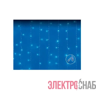 Занавес LED с эффектом мерцания ULD-C3020-240/TTK BLUE IP44 3х2м соед. 240 диодов син. свет провод прозр. Uniel UL-00007215