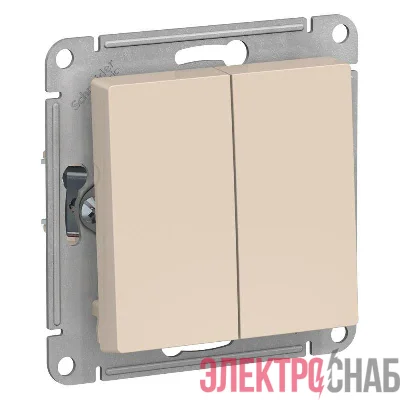 Переключатель проходной 2-кл. СП AtlasDesign 10А IP20 (сх. 6/2) 10AX механизм беж. SE ATN000265