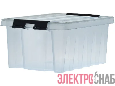 Ящик 415х300х190 мм с крышкой и клипсами прозрачный Rox Box 16 Rox Box 16