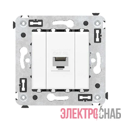 Розетка компьютерная 1-м СП Avanti "Белое облако" RJ45 кат.5E без шторок механизм DKC 4400663