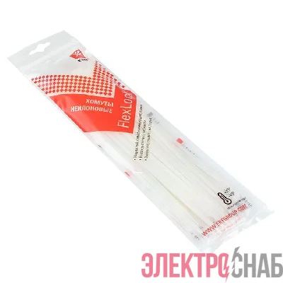 Хомут P6.6 3.6х200 FlexLock стандартный бел. (уп.100шт) PROxima EKF plc-fl-ctsw-3.6x200