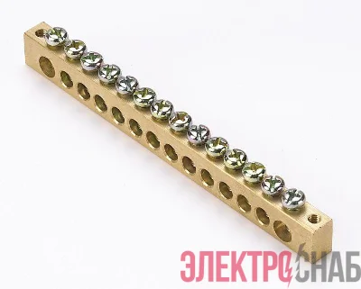 Шина нулевая 14 групп/крепеж по краям 8х12мм DEKraft 32006DEK