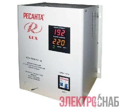 Стабилизатор напряжения АСН-8000Н/1-Ц 1ф 8кВт IP20 релейный Ресанта 63/6/17