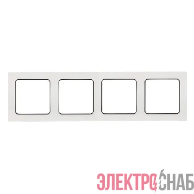 Рамка 4-м Стокгольм бел. с линией цвета черн. PROxima EKF EZM-G-305-20