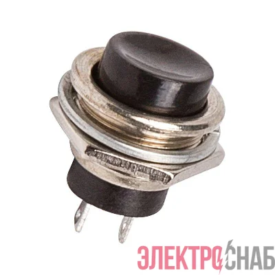Выключатель-кнопка металл 250В 2А (2с) OFF-(ON) d16.2 черн. (RWD-306) Rexant 36-3350