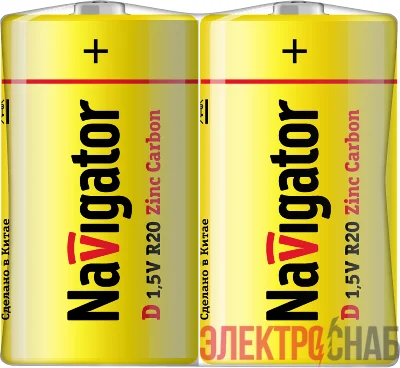 Элемент питания солевой D/R20 94 761 NBT-NS-R20-SH2 (уп.2шт) NAVIGATOR 94761