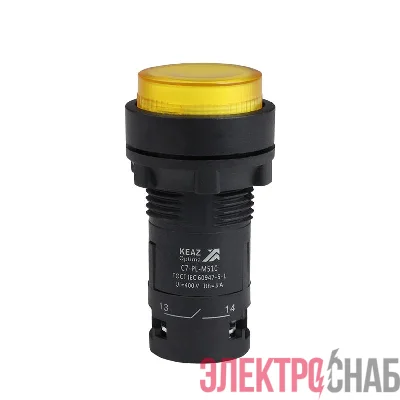 Кнопка с подсветкой OptiSignal Compact D22 С7-PL-M510 желт. 1НО 230В AC XB7NW35M1 КЭАЗ 362102